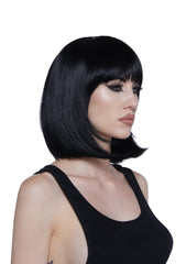 Short Bob Wig With Bangs - Black