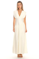 Danicka Asymmetric Waist Maxi Dress Cream