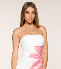 Alanna Floral Sequin Beaded Bodycon Mini Dress
