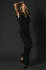 Tyra Ruffle Tank Jumpsuit | Black