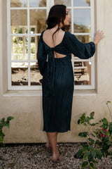 Amani Pleated Midi Dress | Peacock
