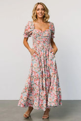 Tiana Maxi Dress | Vintage Blue + Pink Floral