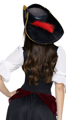 Pirate Skull Feather Accent Hat - Image 2
