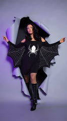Plus Size Jersey Spider Web Dress Costume - Image 1
