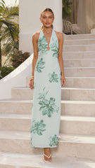 Larna Maxi Dress - Mint Floral