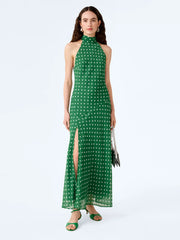 Elsie Dress in Green Starburst