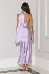 Glistening Lights Satin Maxi Dress Lilac