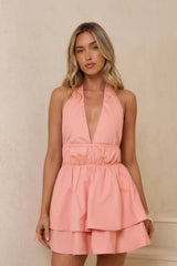 Love Out Loud Halter Mini Dress Peach