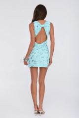 Good Mood Only Lace Mini Dress Aqua