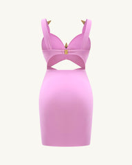 Mini Dress with Star Details - Pink
