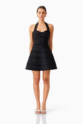 Katlyn Halter Mini Dress in Black