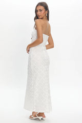 Sancia Front Split Maxi Dress White