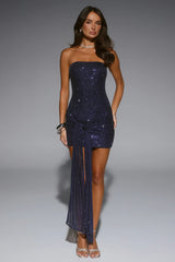 Own It Fully Strapless Sequin Mini Dress Navy