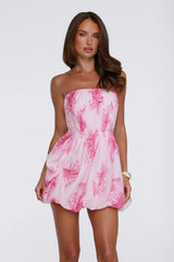 Dream Bubble Strapless Mini Dress Pink