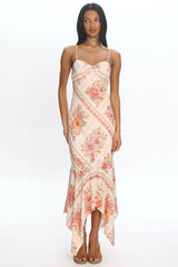 Rosalind Twist-Front Handkerchief Dress Pink