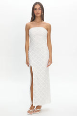 Sancia Front Split Maxi Dress White