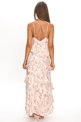 Cameela Ruffle Trim Maxi Dress Floral Blush