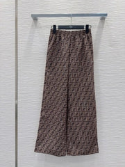 Fendi 25 Trouser Blue Brown Poliamide