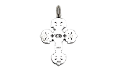 Filigree Cross Pendant With Ballchain Silver CHRM0803