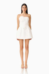 Gemma Floral Mini Dress in White