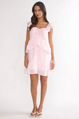 Loving Life Frill Trim Mini Dress Pink