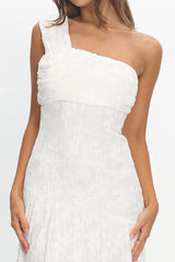Azure Sun Drop Waist Maxi Dress Lace Off White