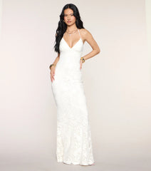 Holly Crochet Halter Mermaid Formal Dress
