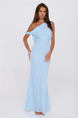 Untamed Luxe Off Shoulder Maxi Dress Blue