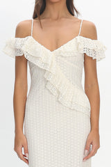 Nobleese Crochet Maxi Dress Ivory