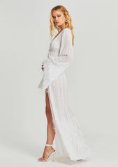 Nasreen Sequin Feather Kimono