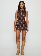 Yumiko Romper Brown Polka Dot