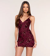 Shimmer Strappy Back Floral Mini Dress