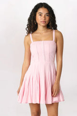 LACE TRIM HOOK & EYE MINI DRESS