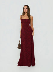 South of France Maxi Dress Burgundy