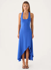 Kyrra Asymmetrical Midi Dress - Electric Cobalt
