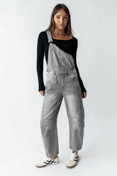Tansy Denim Overalls in Grey