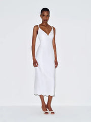 Sara Linen Dress In White