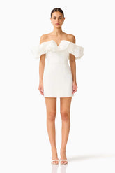 Solae Tulip Mini Dress in White