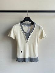 CD Lace Knitted Top Wool