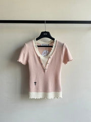 CD Lace Knitted Top Wool