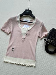 CD Lace Knitted Top Wool