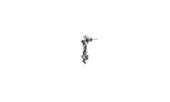 Tiny E Cross Earring Drop Sterling Silver & Diamond - single earring CHRM0297