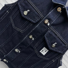 Fendi 25C Embroidered Denim Vest 228894
