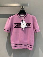 CD 25 Lucky Star Knit Top Pink Sheep wool