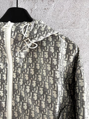 CD Monogram Jacket Gray mix Beige Polyester
