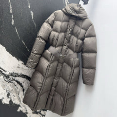 Burberry 25 Hooded Short Down Jacket with Adjustable Waist Taupe Polyester