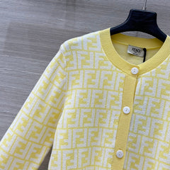 Fendi 25 Cardigan yellow Cotton