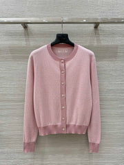 Fendi Knitted Cardigan Top Pink Wool