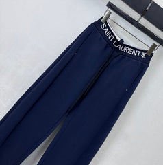 YSL Track Pants Navy Blue Tencel Cotton 350191