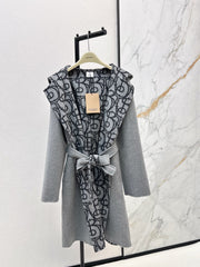 Burberry 25 Hooded Long Coat Gray Wool